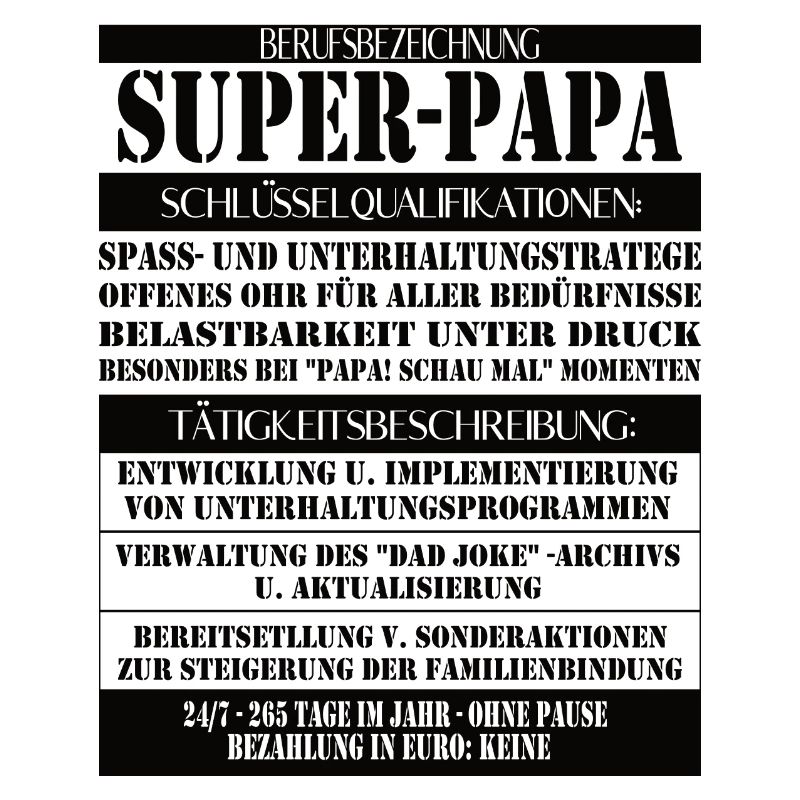 Super Papa – Description du poste avec humour