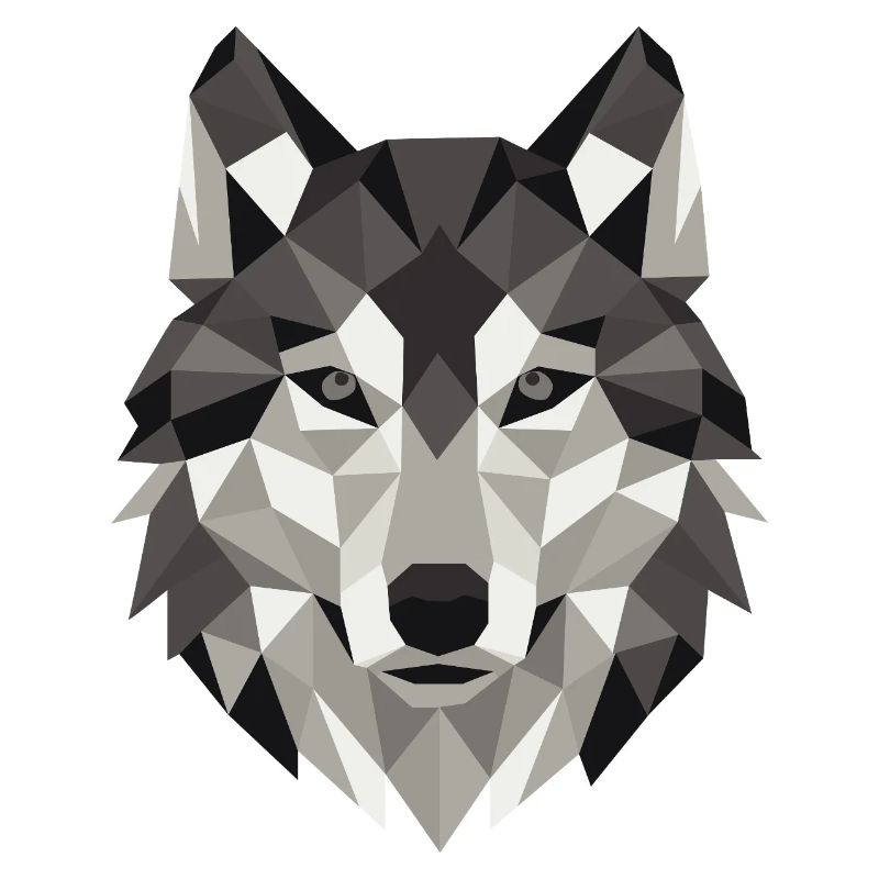 Géométrie Lowpoly de Wolf Head