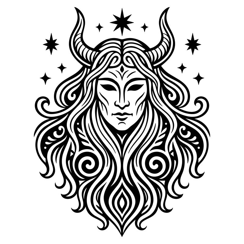 Rauhnächte Perchten Mask Pagan Symbol