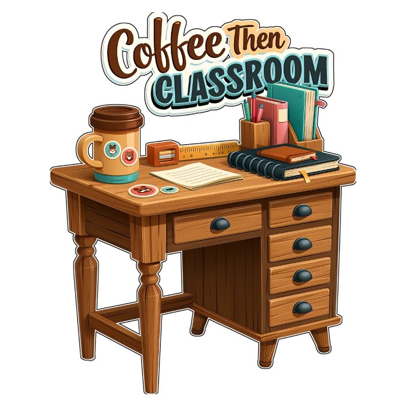 Café puis bureau de professeur en classe