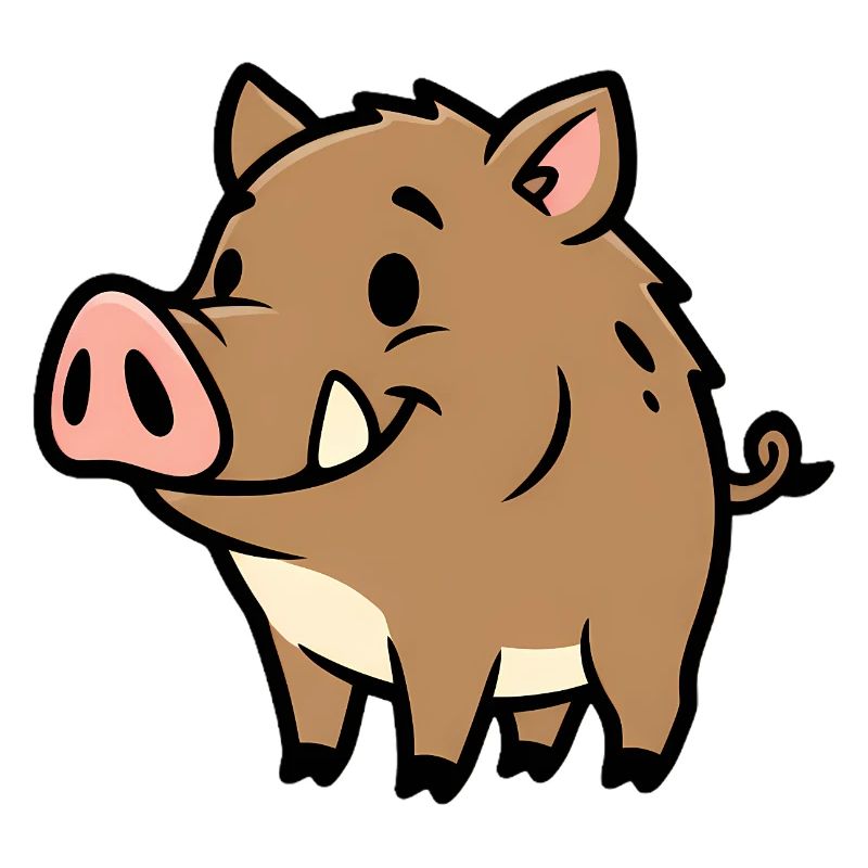 Süßes Wildschwein Comic Glücksbringer