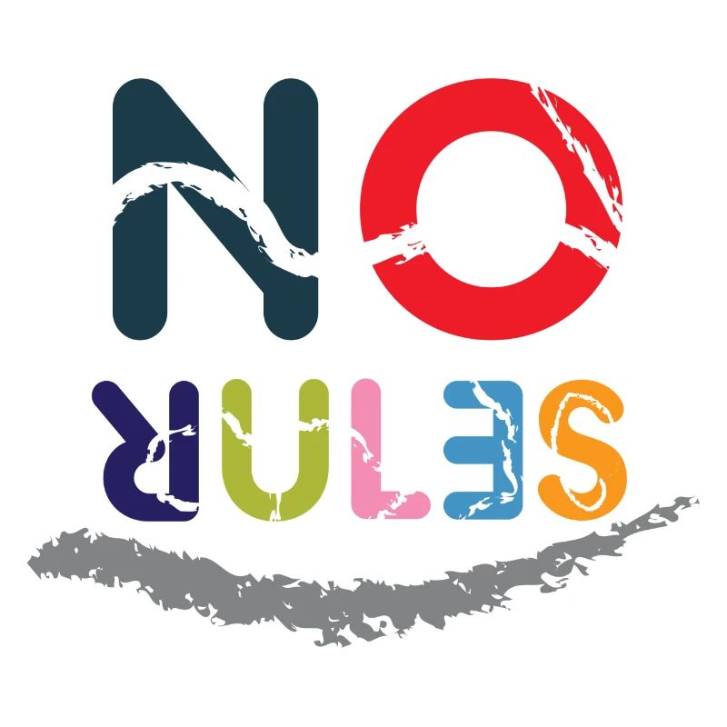 Colored No Rules sign