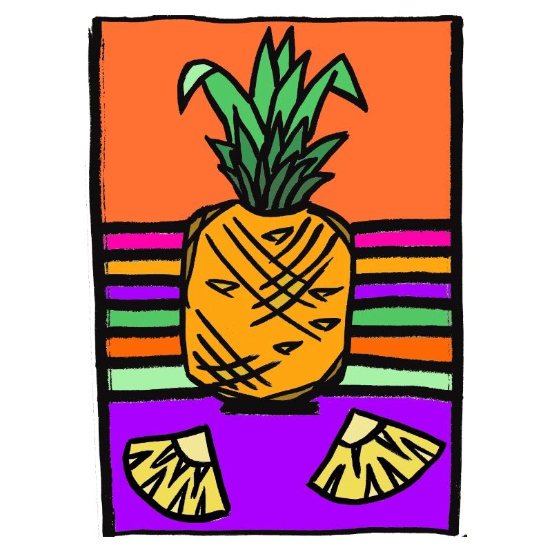 Pineapple Neon Illustration