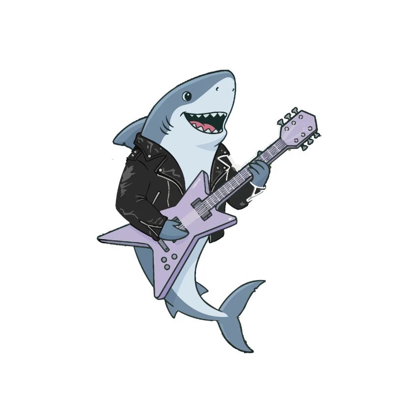 Shark Rocker mit E-Gitarre