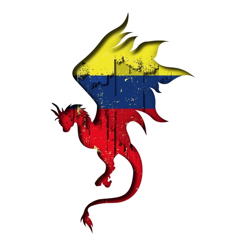 Drapeau de la Colombie - Colombie - Silhouette de dragon