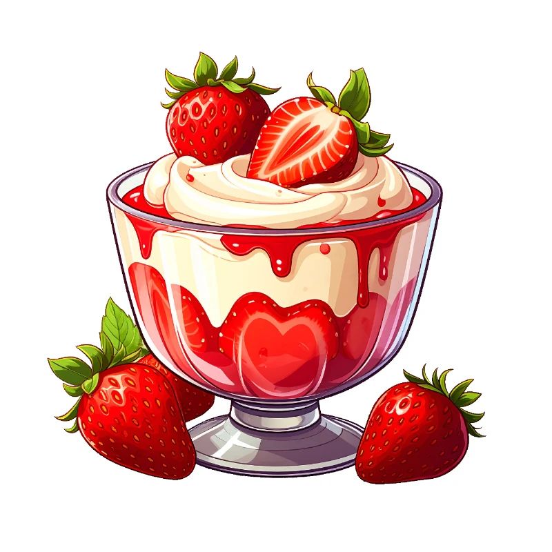 Dessert mit Erdbeeren