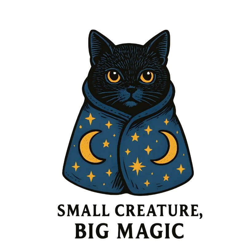 Cat magic in a starry mantle