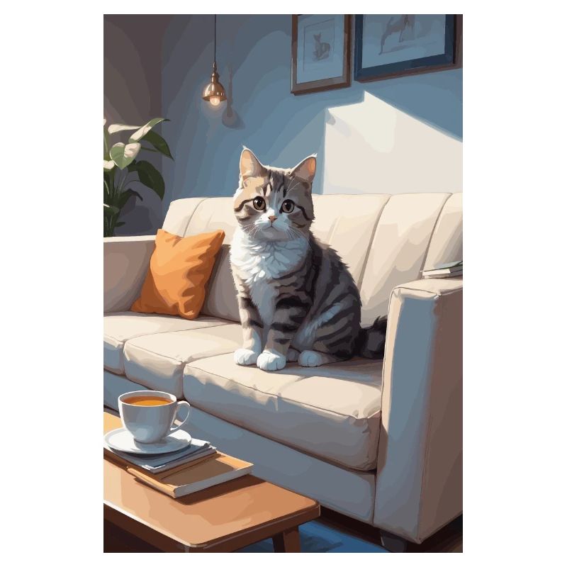 Cat on sofa