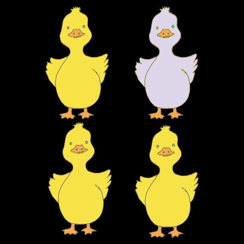 Quatre canards, un violet