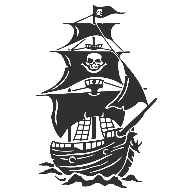 Haunted Pirate Ship Silhouette