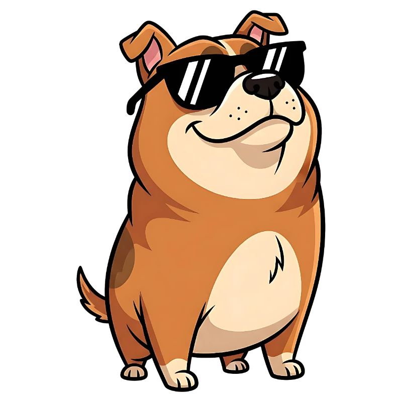 Dicker Dackel mit Sonnenbrille