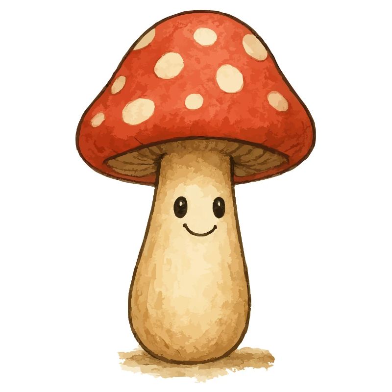 Kawaii Toadstool Design for Kids