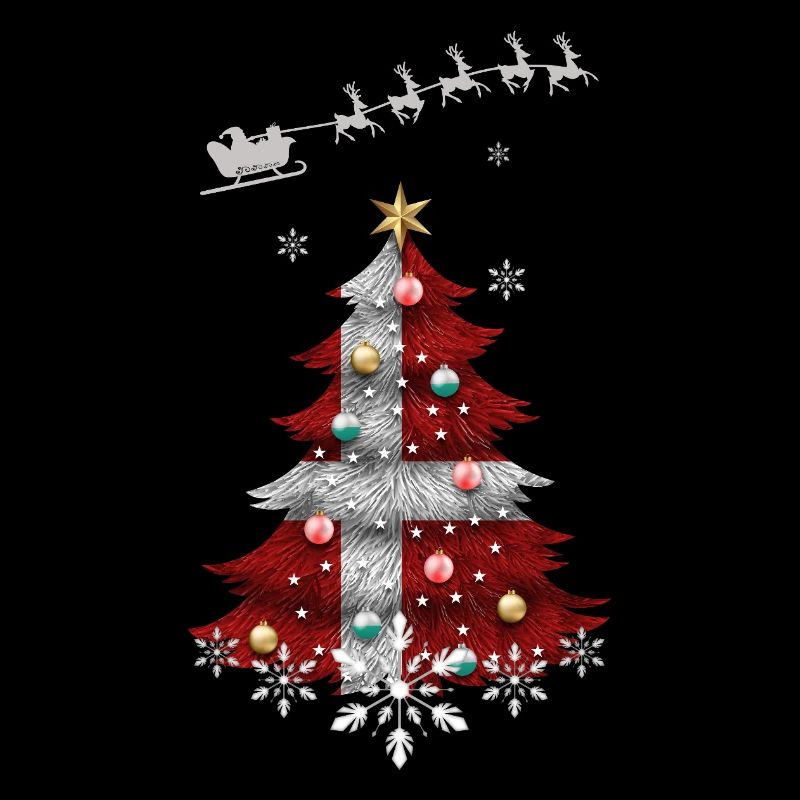 Weihnachtsbaum mit Dänemark Flagge