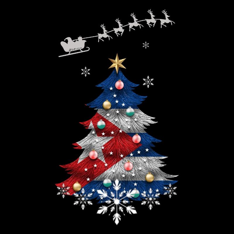 Weihnachtsbaum mit Kuba-Flagge
