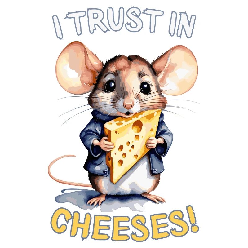 Trust in Cheese - Cute Mouse with Cheese