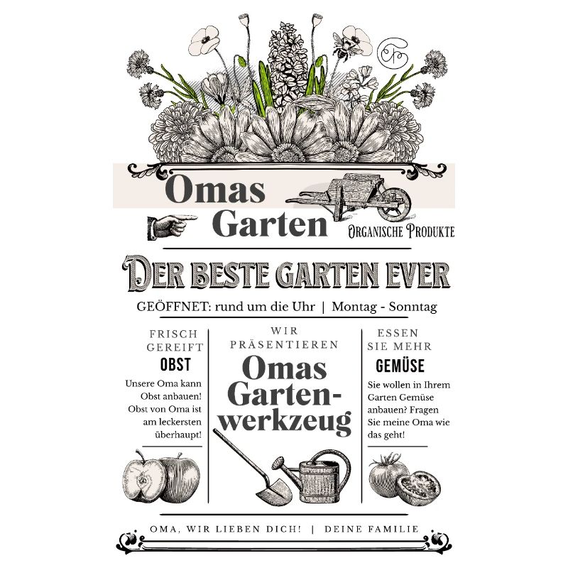 Oma Großmutter Garten Gärtnerin Geschenk