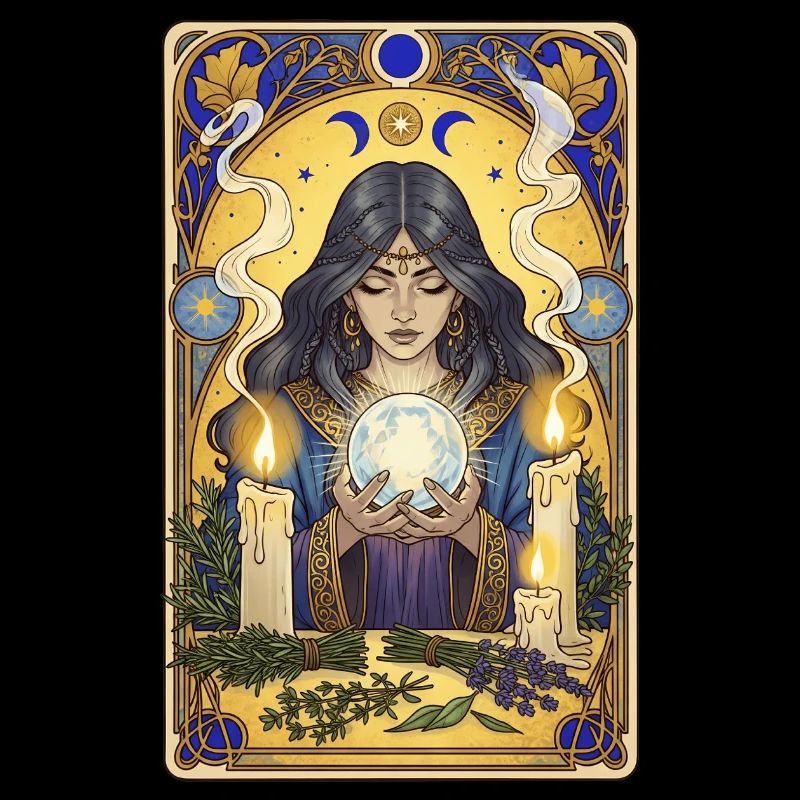 Mystical Moon Magic Tarot Illustration