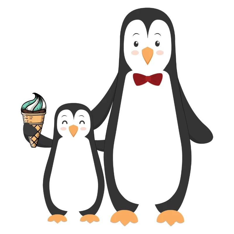 Pinguin Pinguine mit Eis