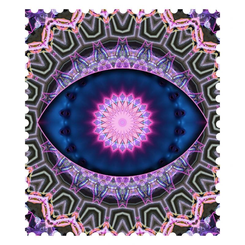 Neon Blue Pink Mandala