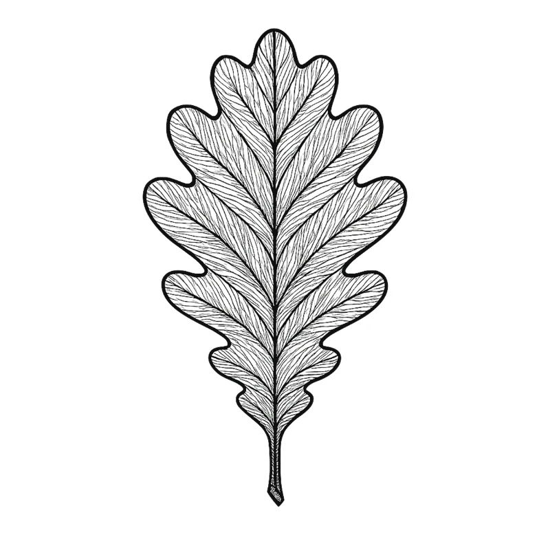 Monochromes Eichenblatt-Design