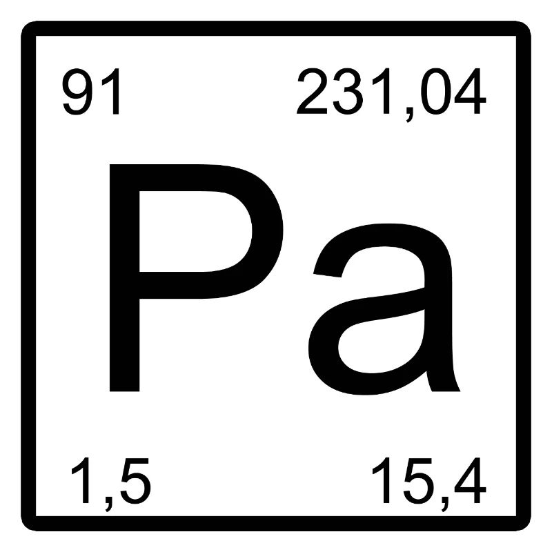 Typographie des éléments Protactinium Pa