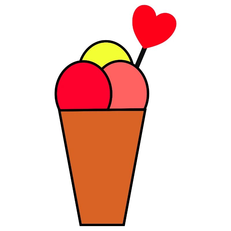 Herz im Eisbecher Eis