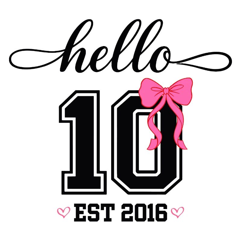 Hello 10 Est 2016 Mädchen Geburtstag Design