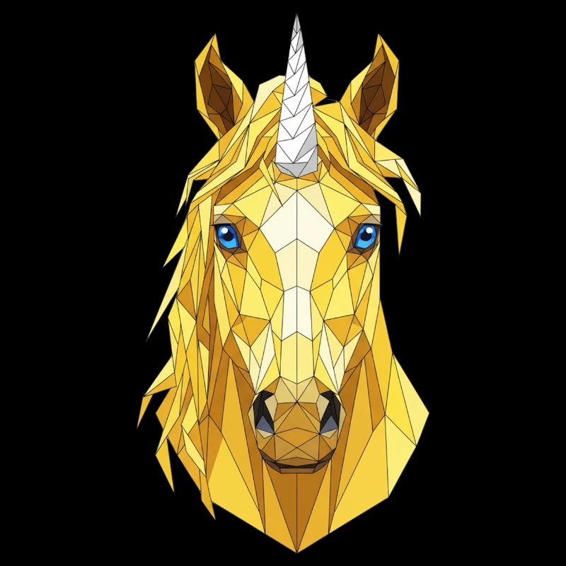 Polygon-Einhorn Kopf