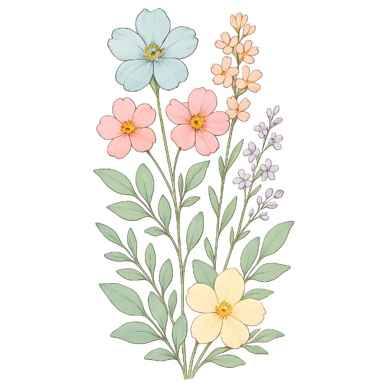 Bouquet de fleurs pastel