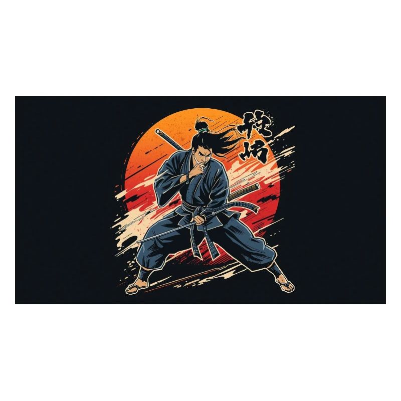 Samurai at sunset