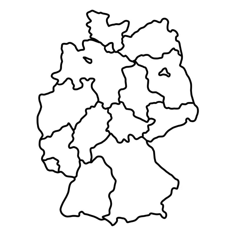 Germany Map Hand Drawn States