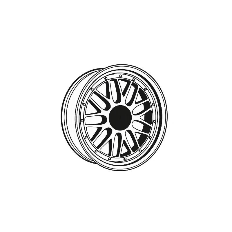 Black and White Wheel Rim Pattern
