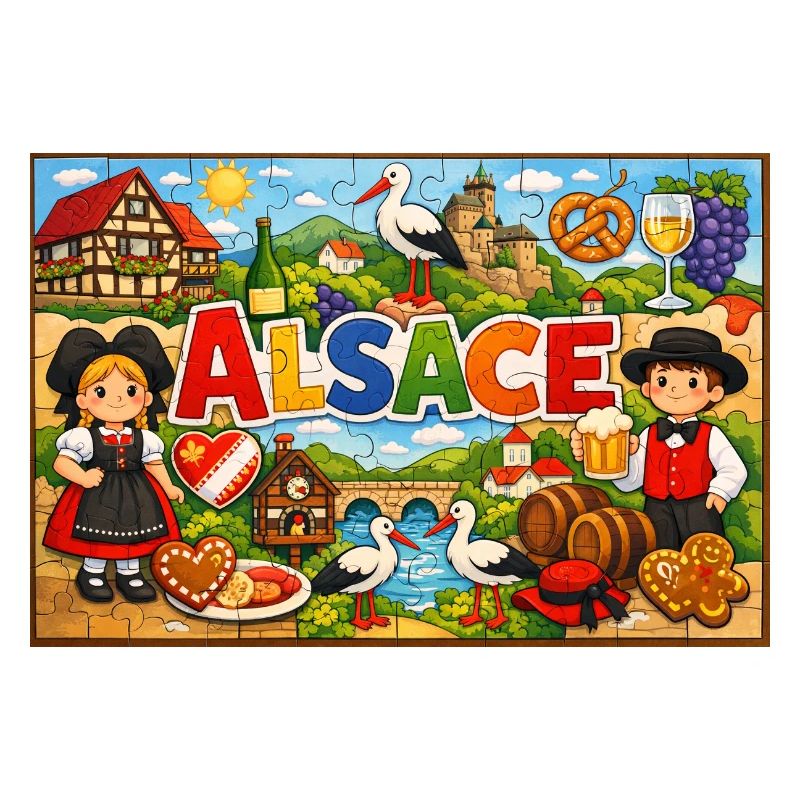 Alsace Colorée et Traditions tableau puzzle