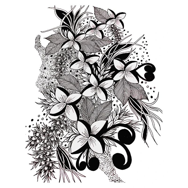 Lignes de fleurs monochromes