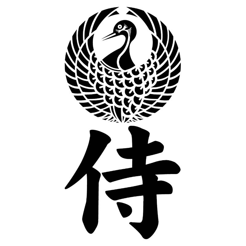 Samurai-Emblem des Mori-Clans (schwarz)