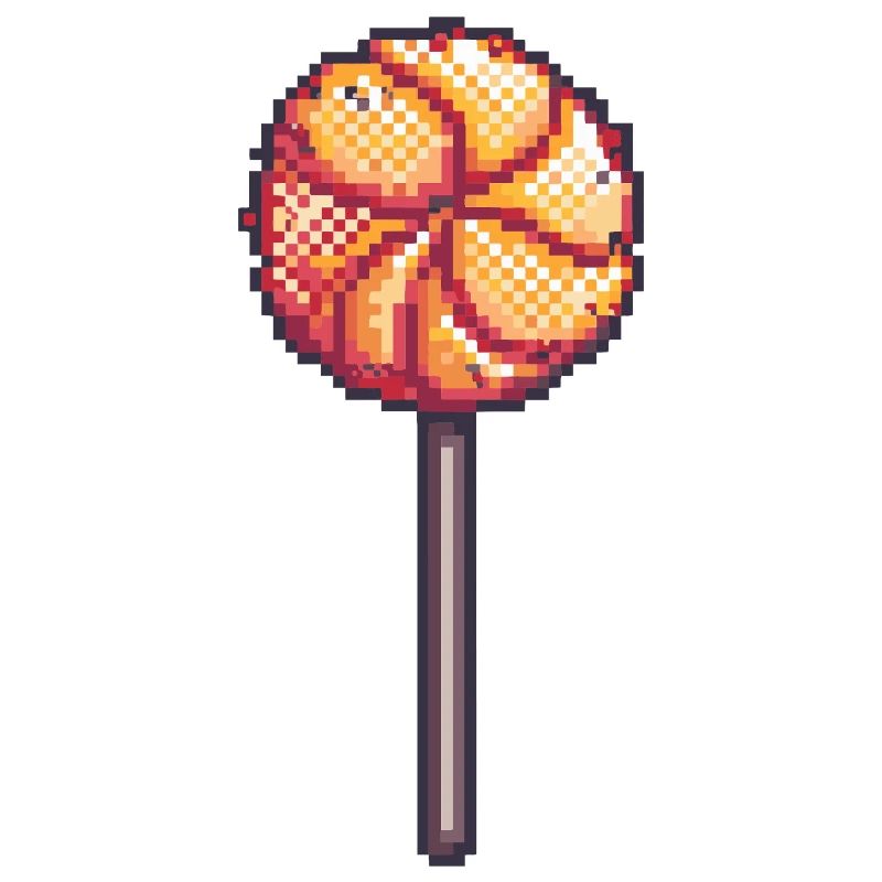 Pixel lollipops on a stick