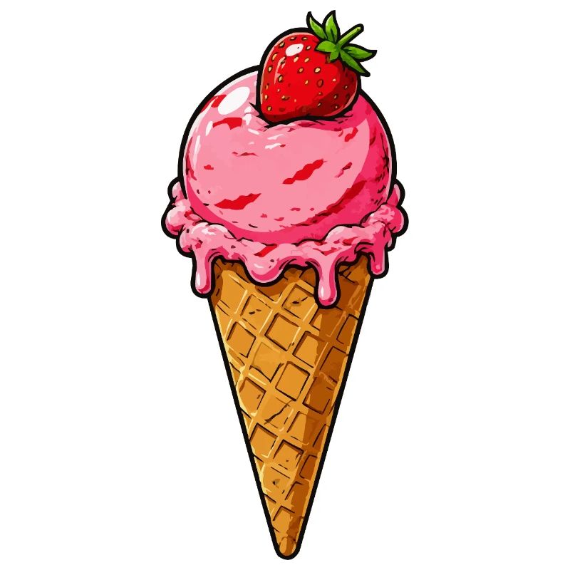 Erdbeere Eis Kugel