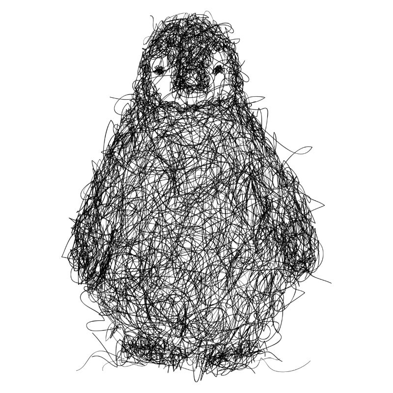 Pinguin kritzeln