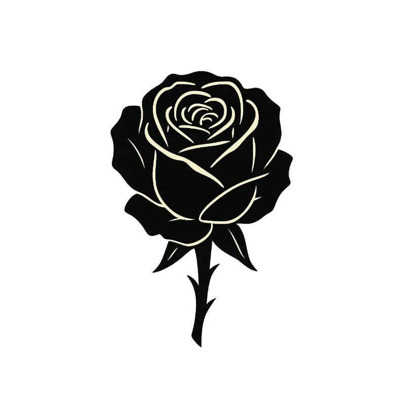 Conception de contour de rose noire
