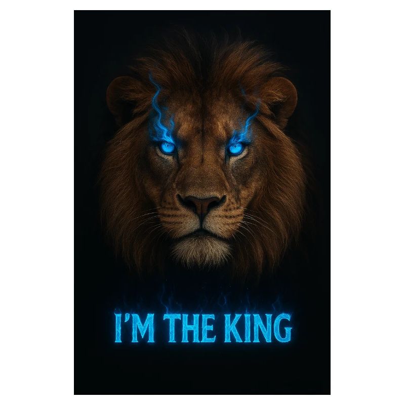 Lion Head with Blue Magic and Title