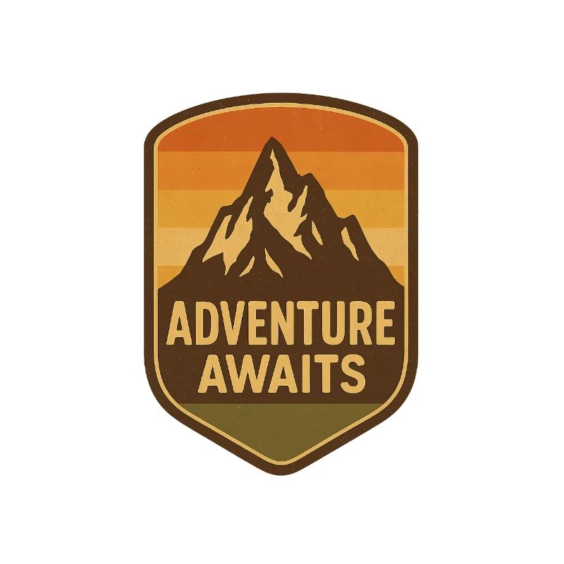 Conception de badge d’aventure en montagne