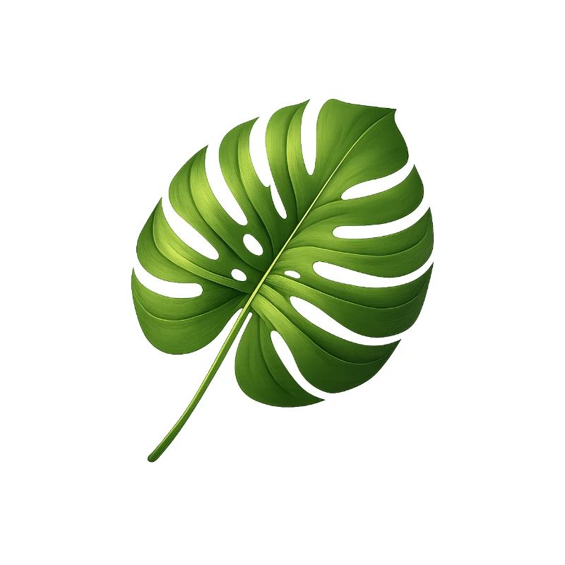 Feuille de Monstera Scintillant Vert Tropical