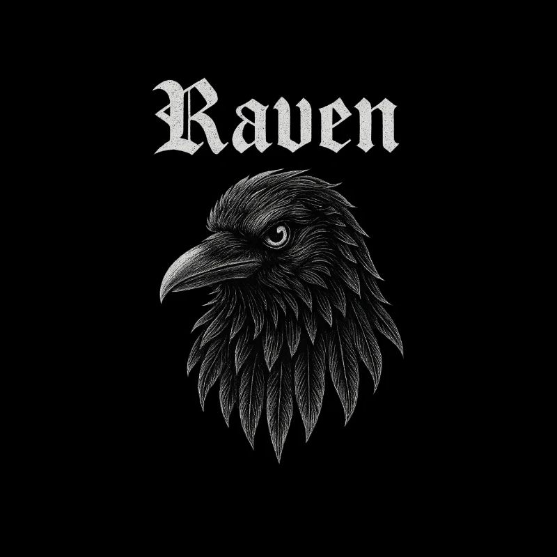 Rabe Gothic Kopf-Illustration Geschenkidee Style 
