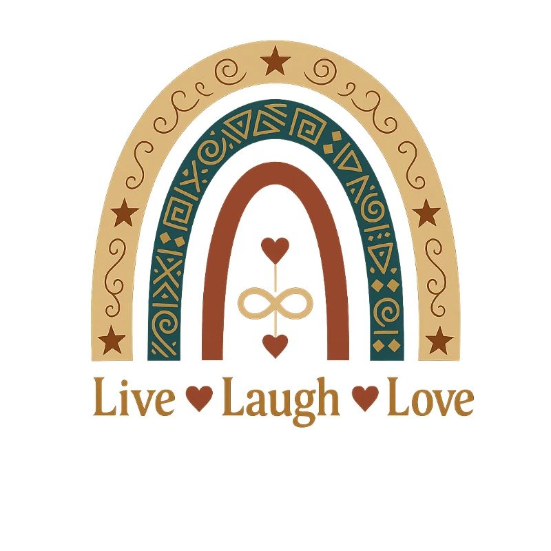 Live Laugh Love Boho Regenbogen