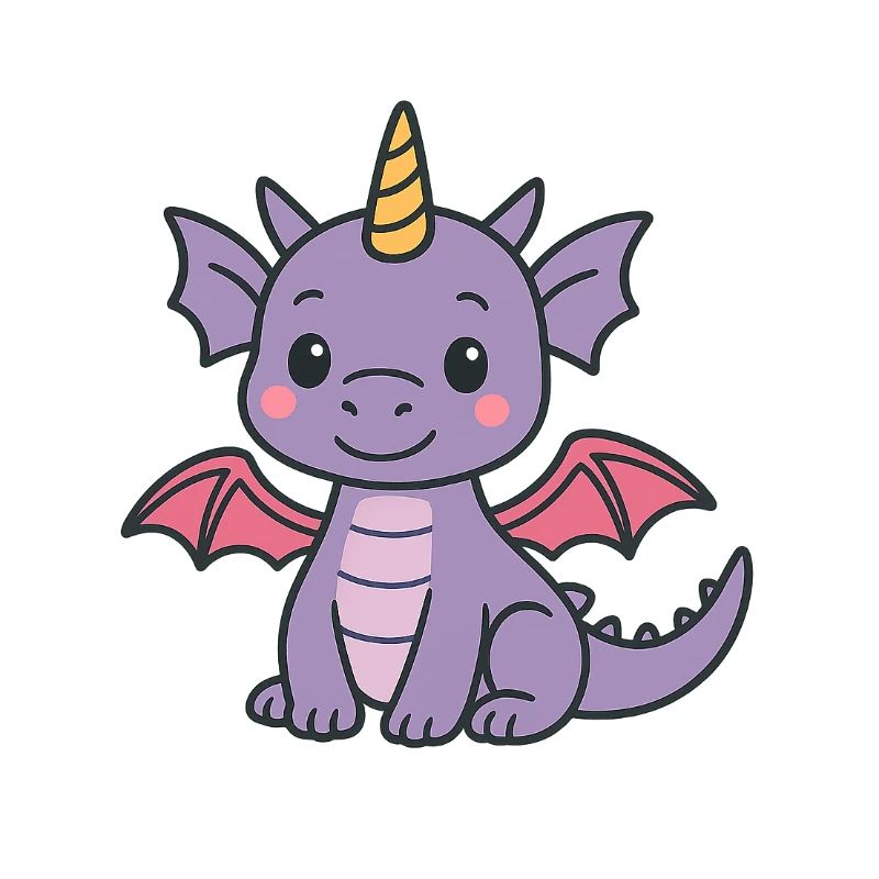 Breloque dragon mignon aux couleurs pastel