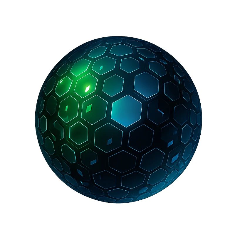 Neon Hexagon Kugel