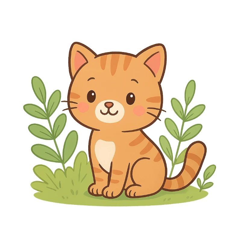 Chaton câlin dans le vert
