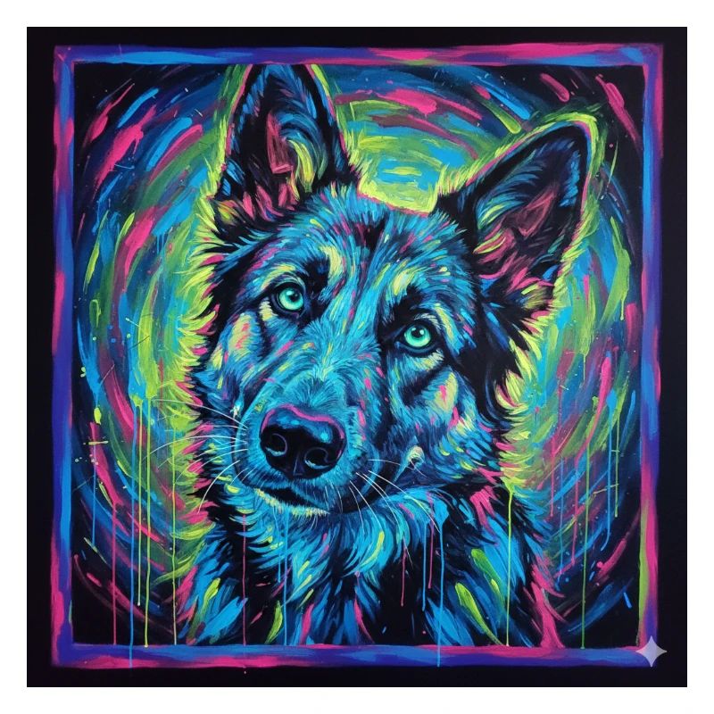 Neon-Wolfsblick