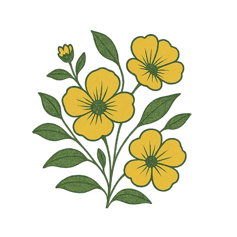 Branche de fleur jaune