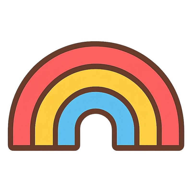 Heller Retro-Regenbogen